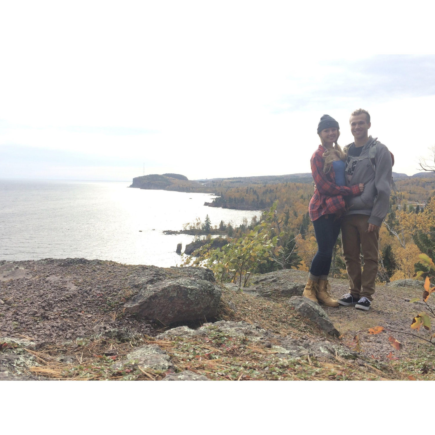 Our first camping trip together in Tettegouche State Park, MN.