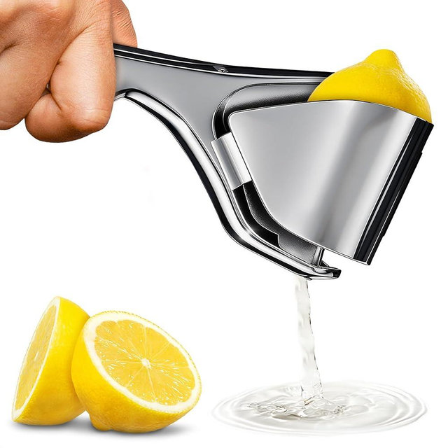 Lemon Squeezer Stainless Steel - Strong Bend & Rust Resistant Flat Lemon Juicer Manual, Easy To Use Design for Efficient Juice Extractor, Compact Lime Squeezer, Great for Valentines Day Cocktail Prep