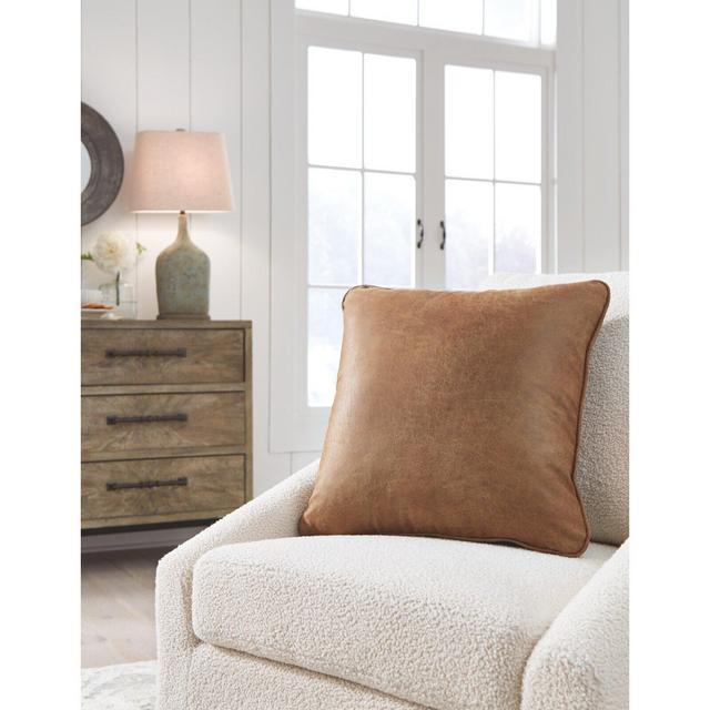 Desoto Square Faux Leather Pillow Cover and Insert