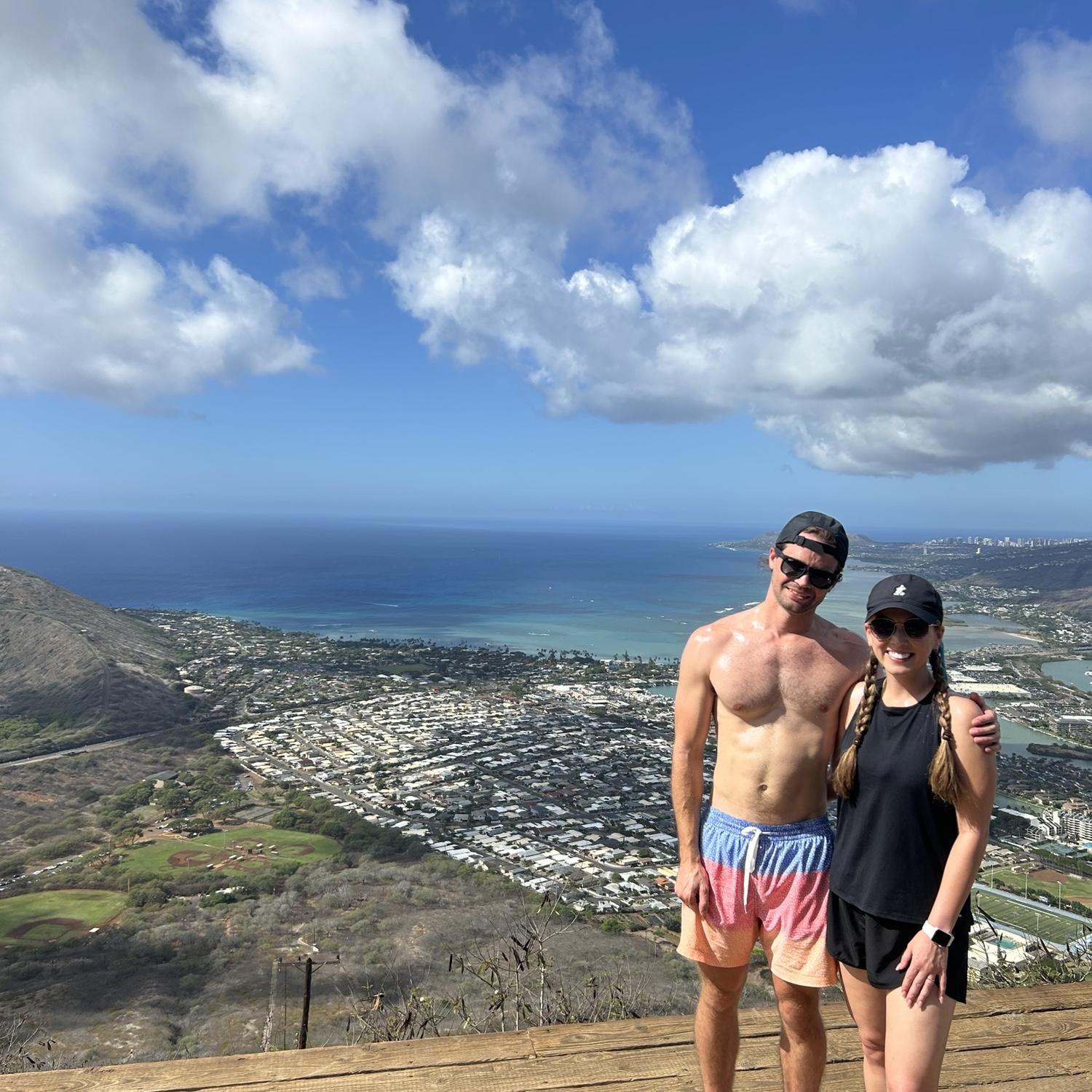 Hiking Koko Head on our Honeymoon