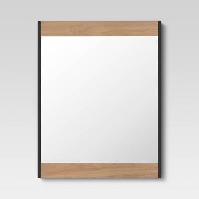 20.5"x26" Vertical Panel Natural Wood Mirror Black - Project 62™
