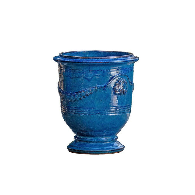 Coquille Anduze Urn in Cerulean, Small