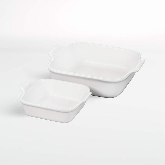 Le Creuset ® Heritage 2-Piece Square White Ceramic Baking Dish Set