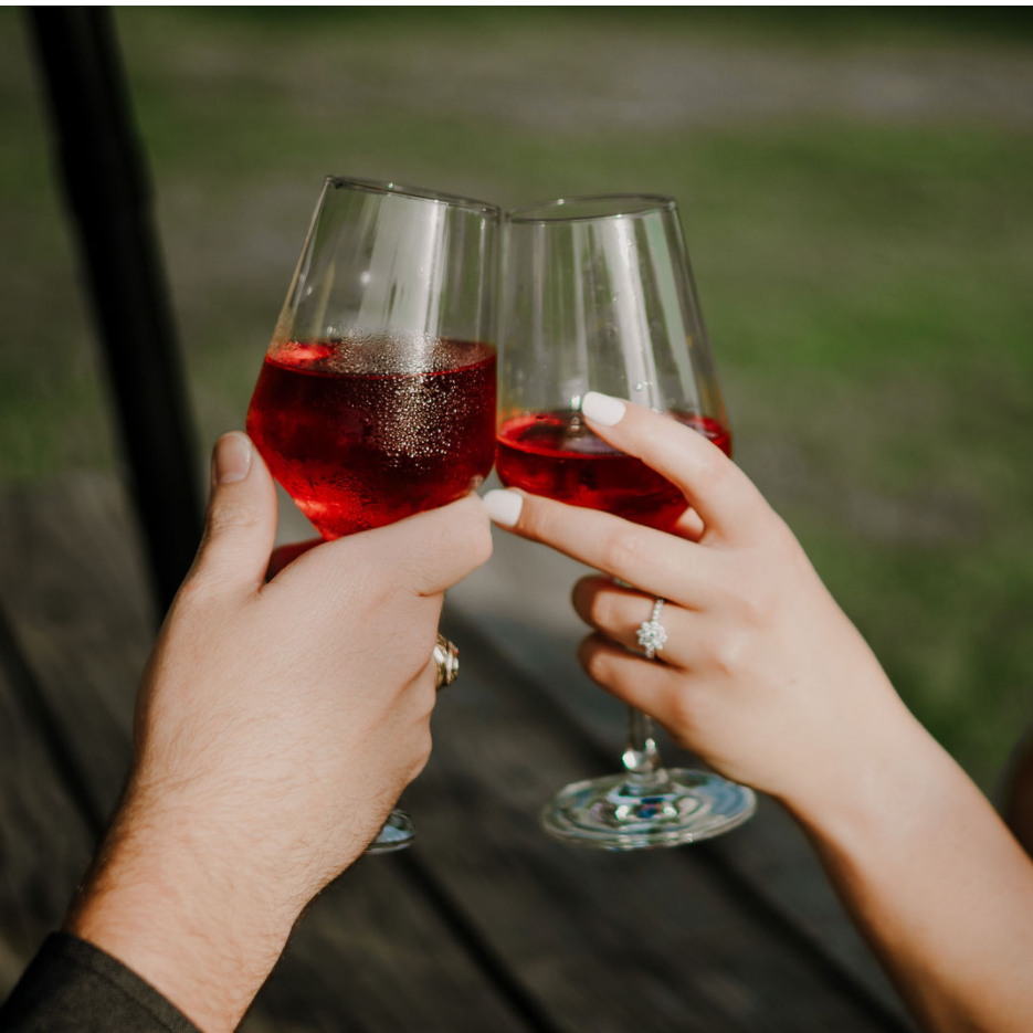 Toast to a happy engagement! (Pictured: Sage Advice - Blackberry and Sage Mead!)