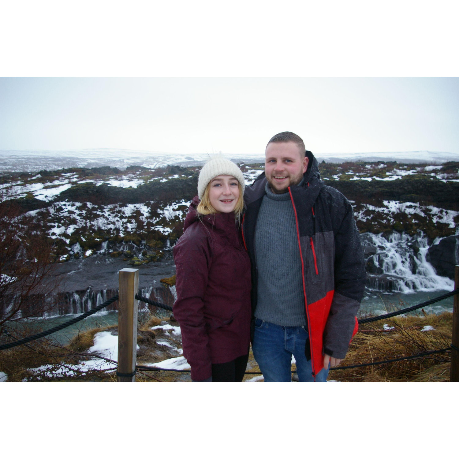 In Iceland in 2017, after getting engaged!