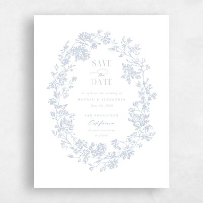 Sweet Blue Wedding Save the Date - Treviso Portrait