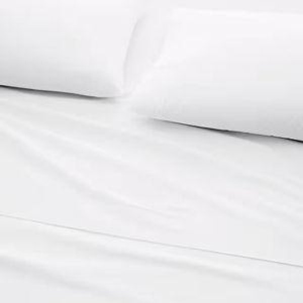 Siesta Solid Organic-Cotton Percale King Sheet Set - (White)