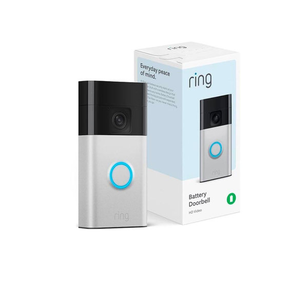 Ring Battery Doorbell (newest model), Head-to-Toe Video, Two-Way Talk, Live View, and motion detection & alerts, Satin Nickel