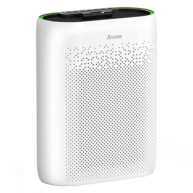 AROEVE Air Purifiers for Home Large Room with Automatic Air Detection Cover 1095 Sq.Ft True H13 HEPA Filter 99.9% of Dust, Pet Dander, Pollen for Home, Bedroom, Dorm Room, MKD05-White