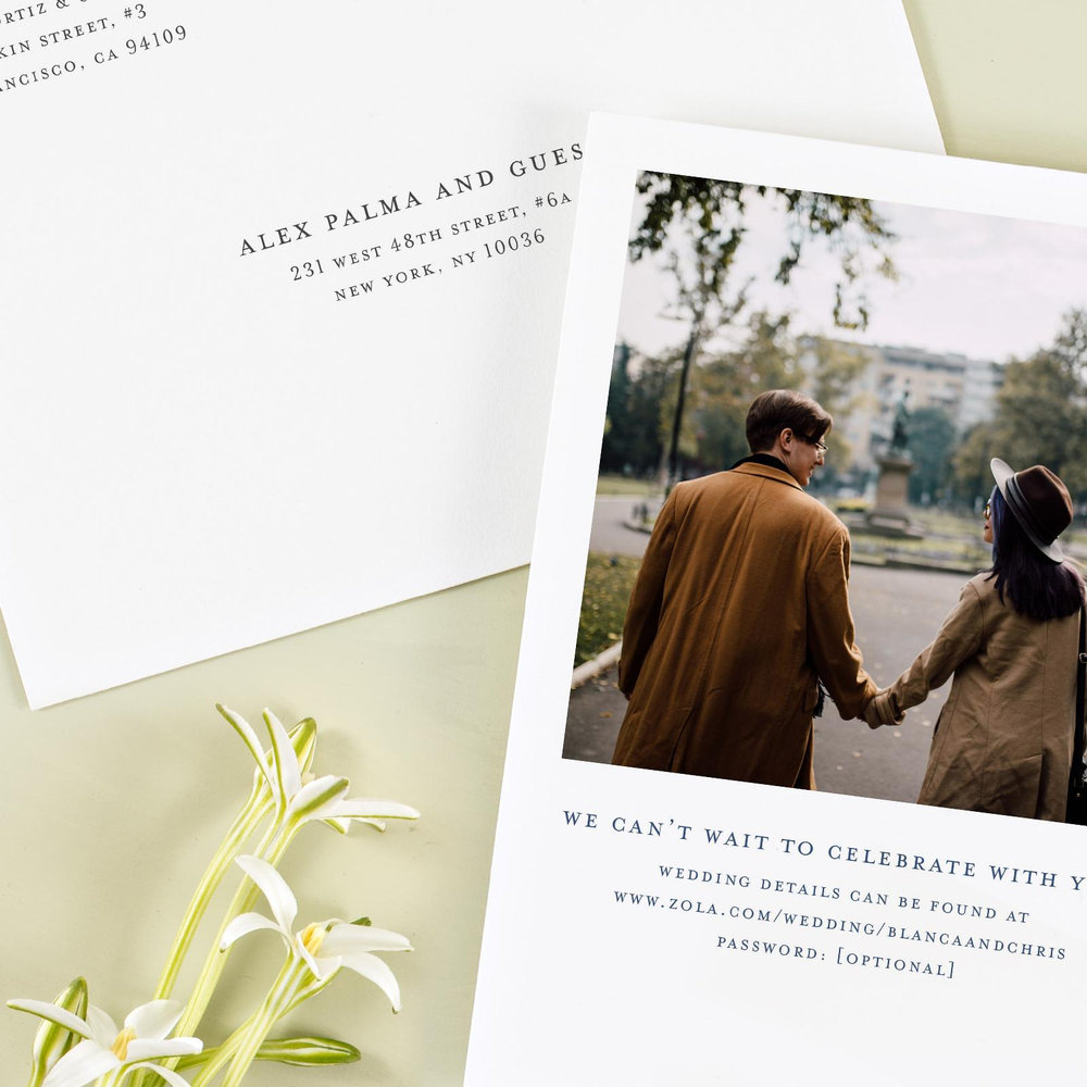 Loxley Portrait | Ice | Zola Wedding Invitations