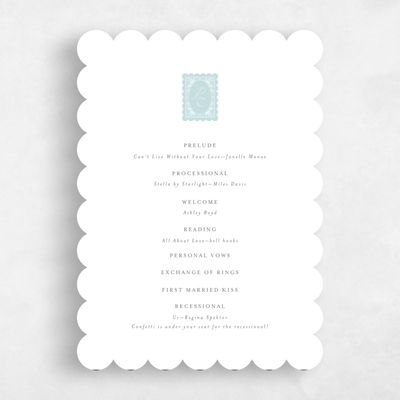 Iceberg, Blue Wedding Program - Poplar