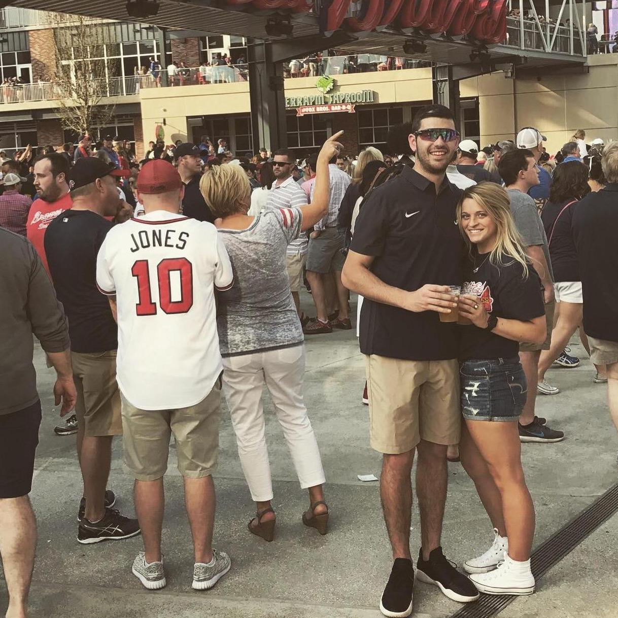 The braves hone opener at Suntrust Park.