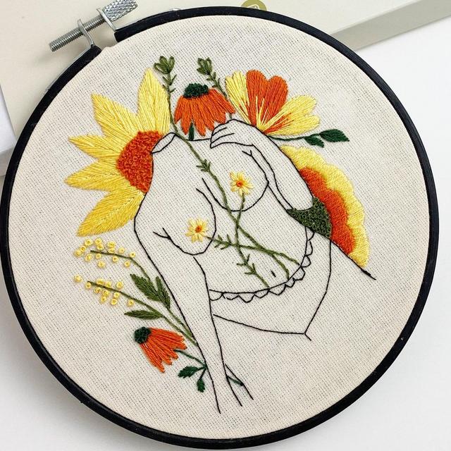 She is Beauty & Strength, Embroidery Craft...