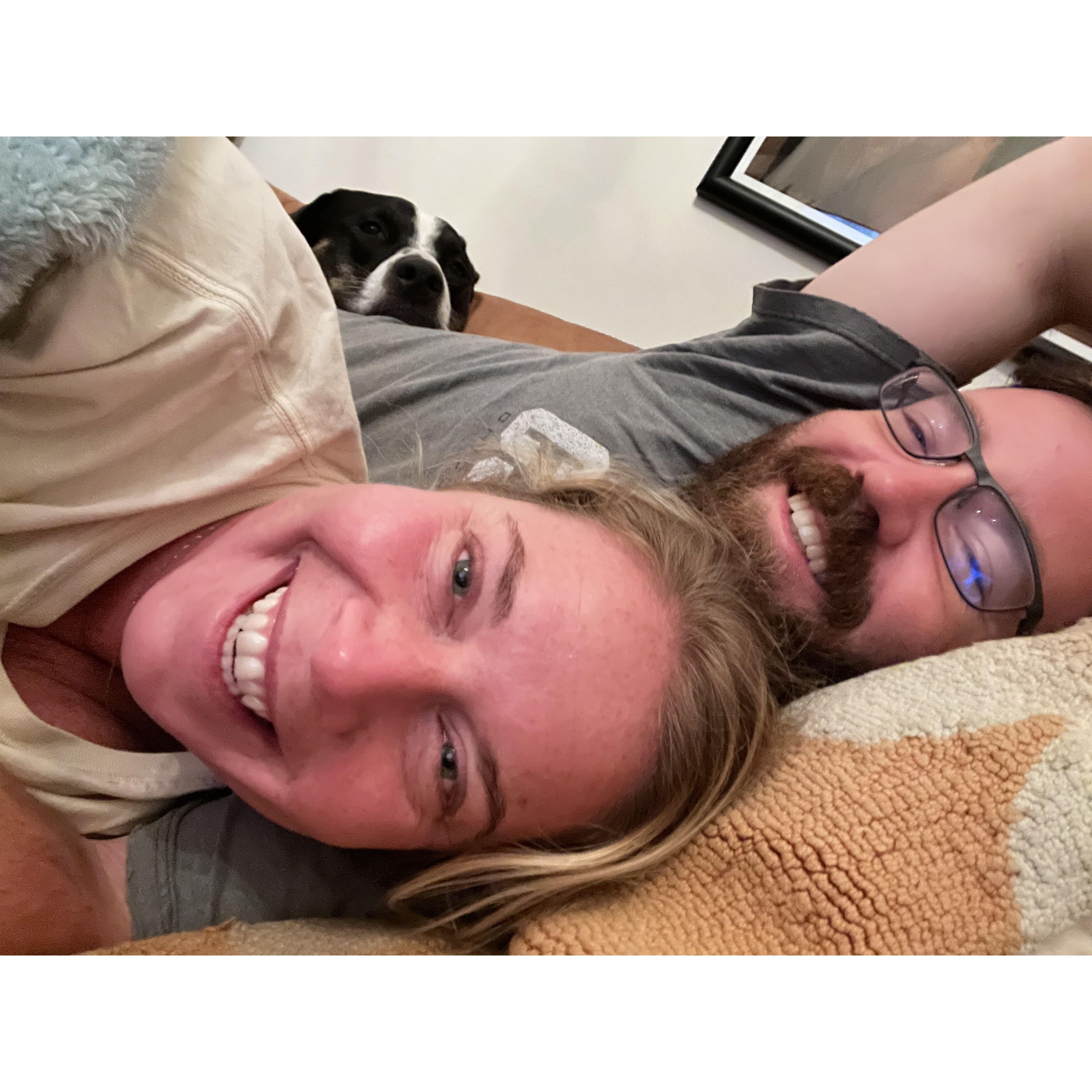 It's always a dog pile at our house.