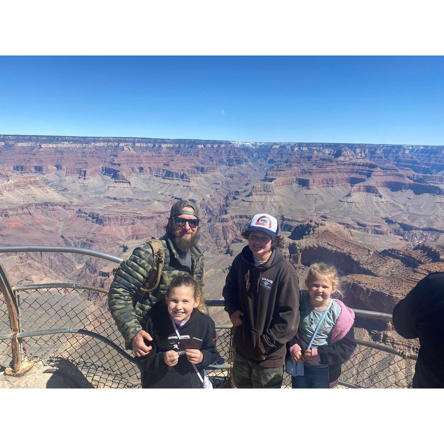 Keith and kids at Grand Canyon