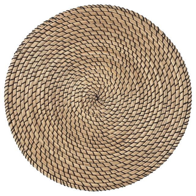 LÄTTAD Place mat, seagrass/black, 15 "