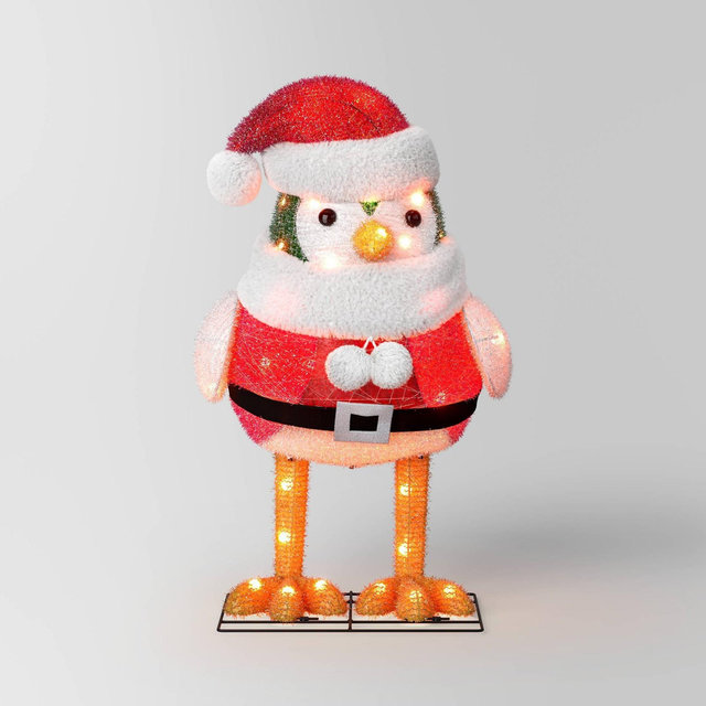 Incandescent Tinsel Santa Bird Christmas Novelty Sculpture Light with Clear Color Light Bulb - Wondershop™