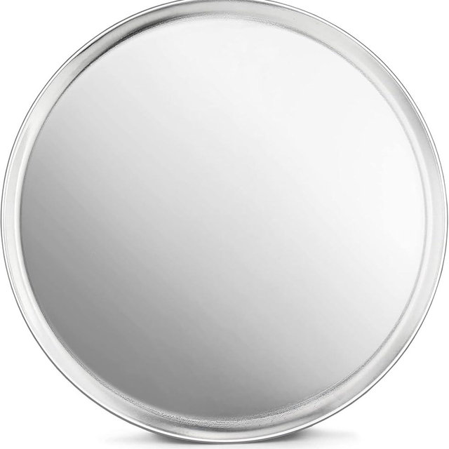 New Star Foodservice | Commercial Aluminum Pizza Tray Pizza Pan Coupe Style (Silver, 14-Inch)