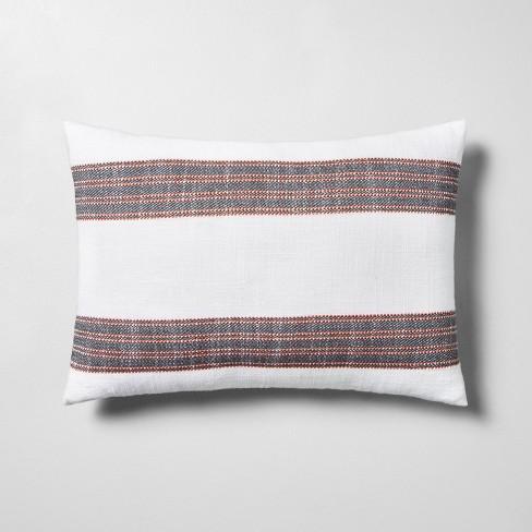 Striped Throw Pillow Orange / Black - Hearth & Hand™ with Magnolia