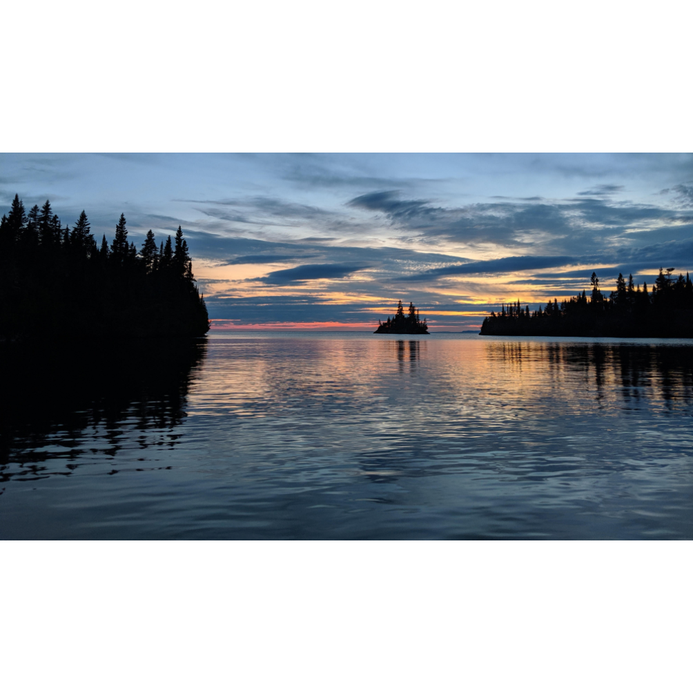 Sunset view from one of our Isle Royale adventures, trip #2 of 3 (so far)