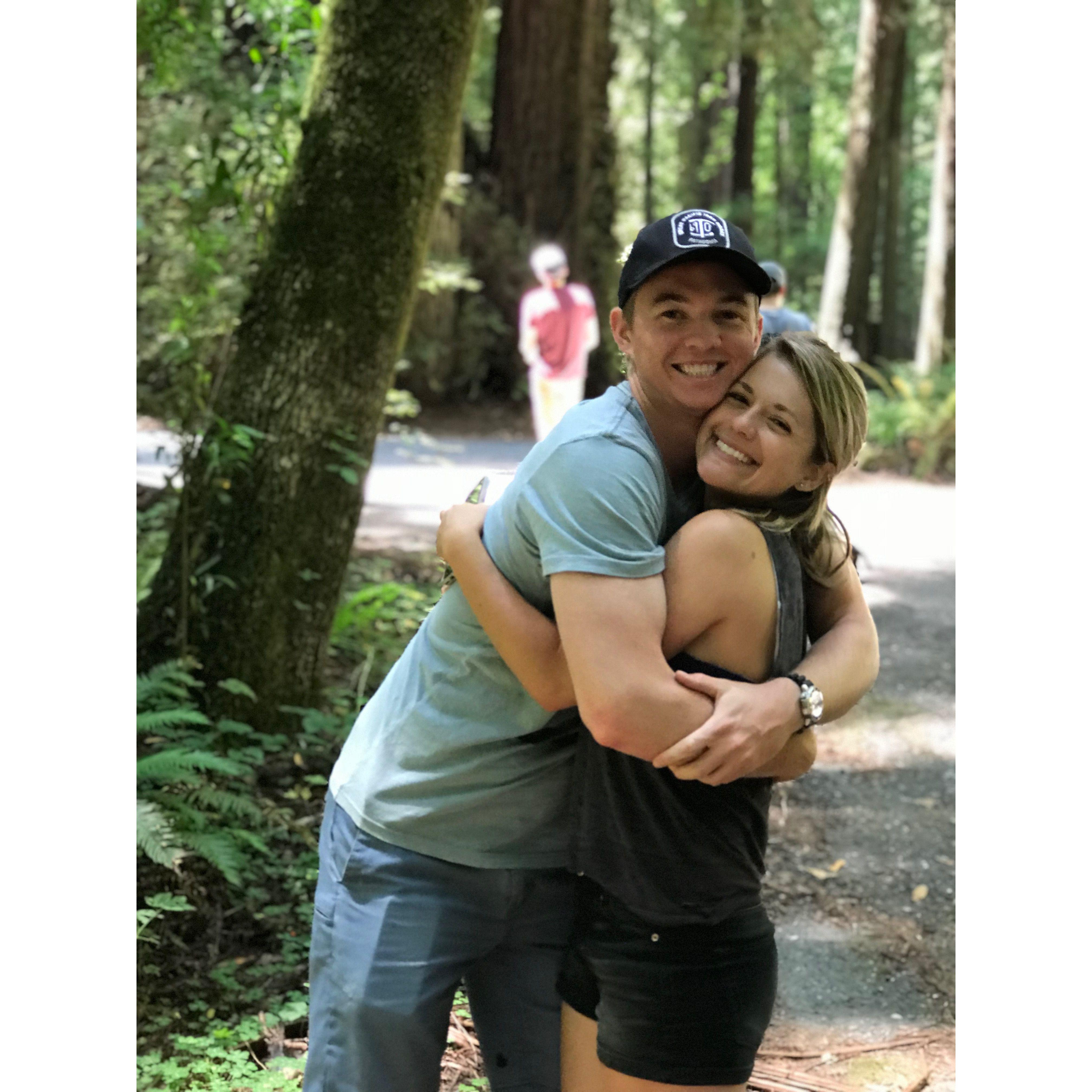 Hugs and forests - clear sign that he was a keeper!