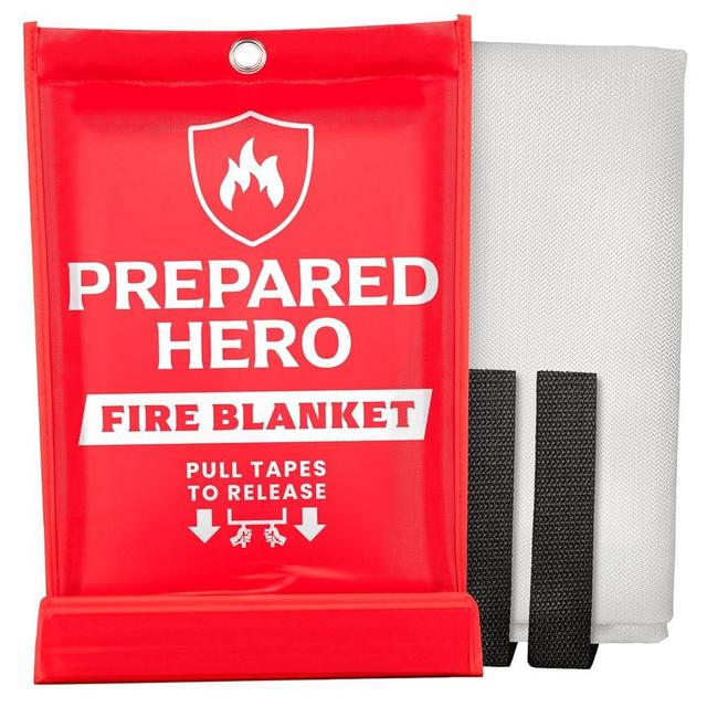 Prepared Hero Extra Large Emergency Fire Blanket - 1 Pack - Extra Large Fire Suppression Blanket for Kitchen, 47” x 71” XL Fire Blanket for Home, Fiberglass Fire Blanket, XL