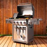 Revolution 4-Burner Gas Barbeque Grill with Side Burner