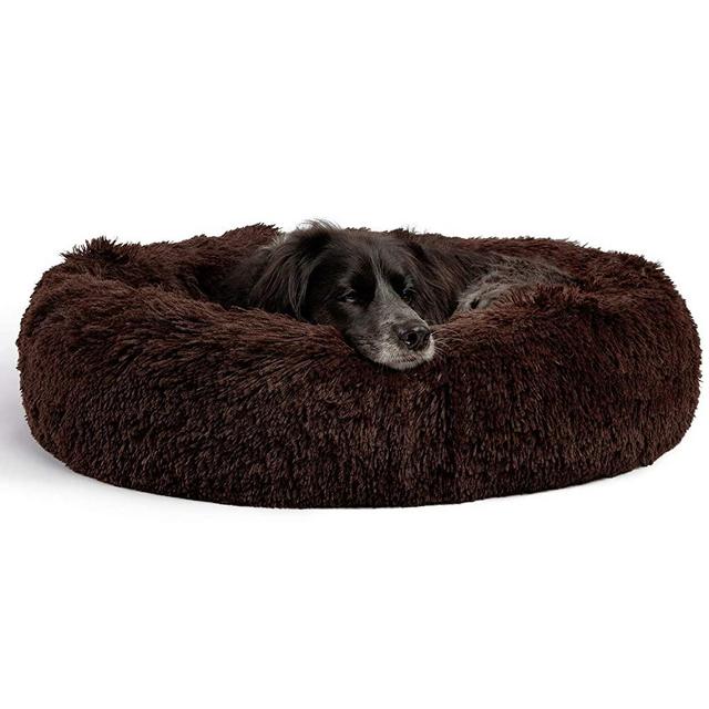 Best Friends by Sheri The Original Calming Donut Cat and Dog Bed in Shag or Lux Fur, Machine Washable, High Bolster, Multiple Sizes S-XL