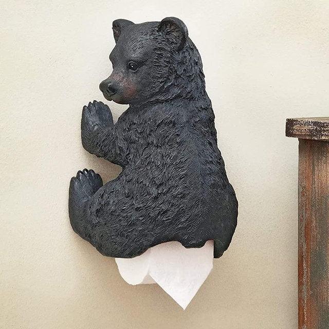 Black Forest Décor Bear Cub Toilet Paper Holder