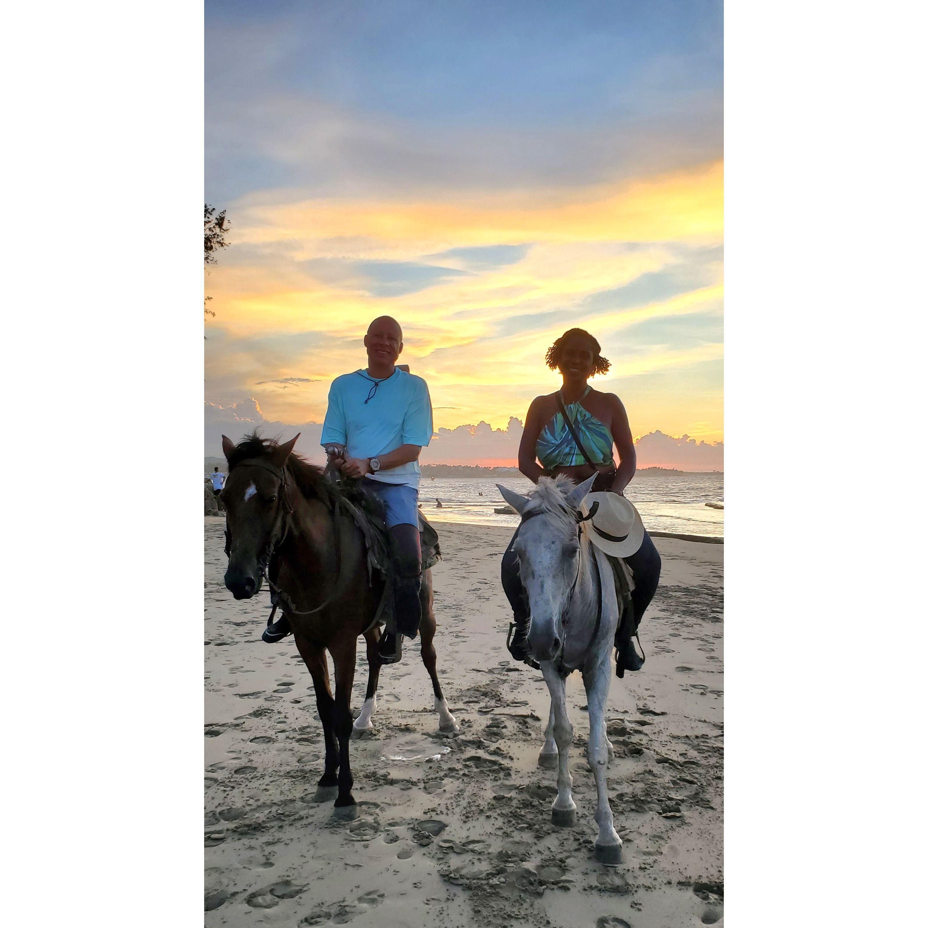 Horses on the beach in Cabarete, Dominican Republic