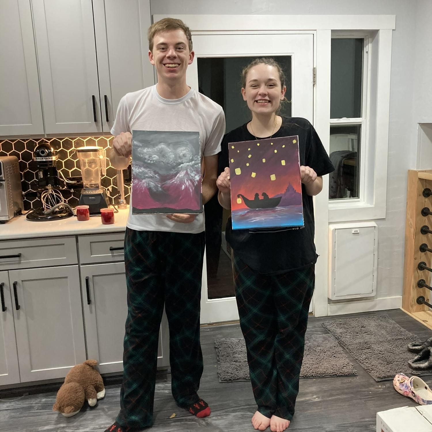 Celebrating Leiton's birthday with a painting date!