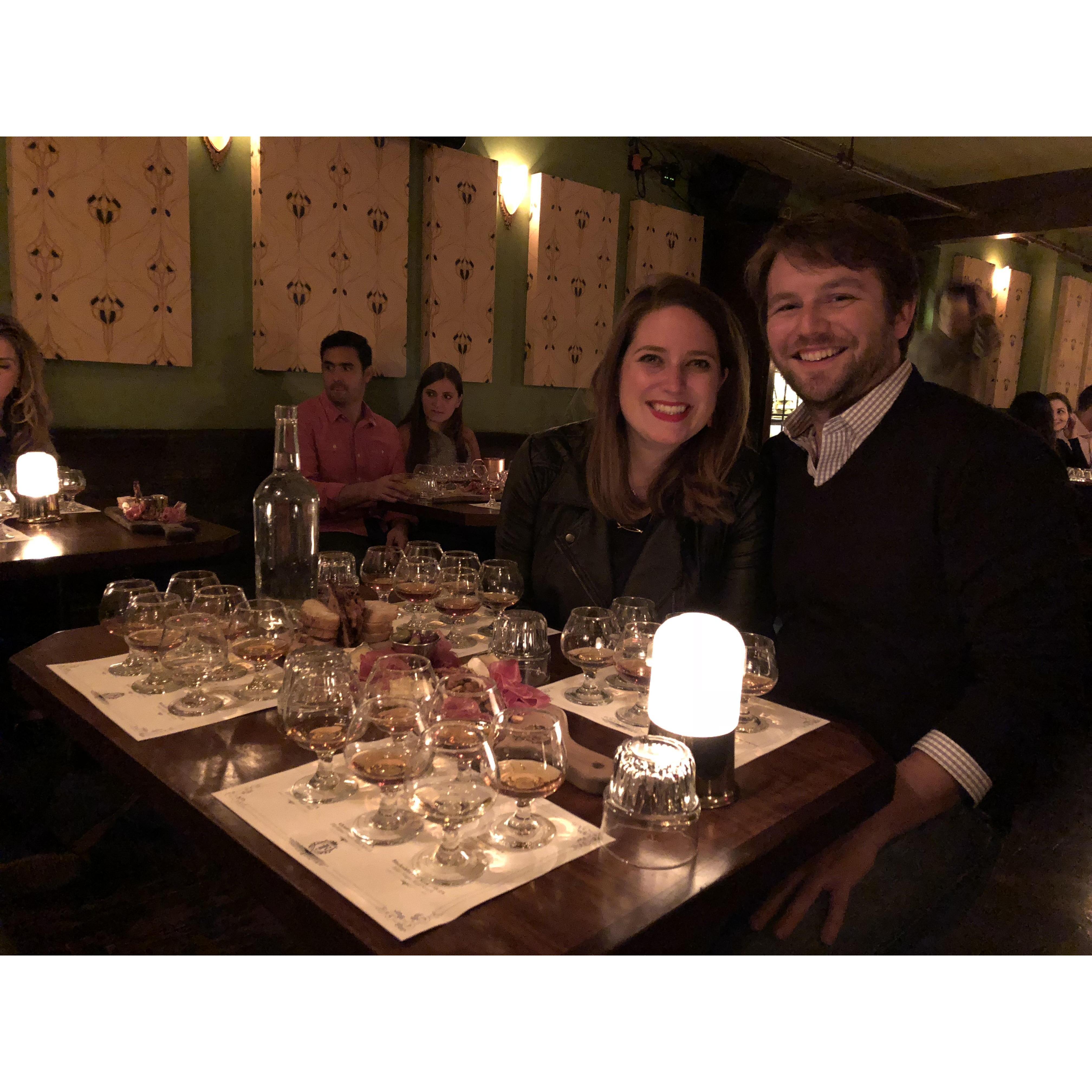 At a whiskey tasting in NYC, 2018
