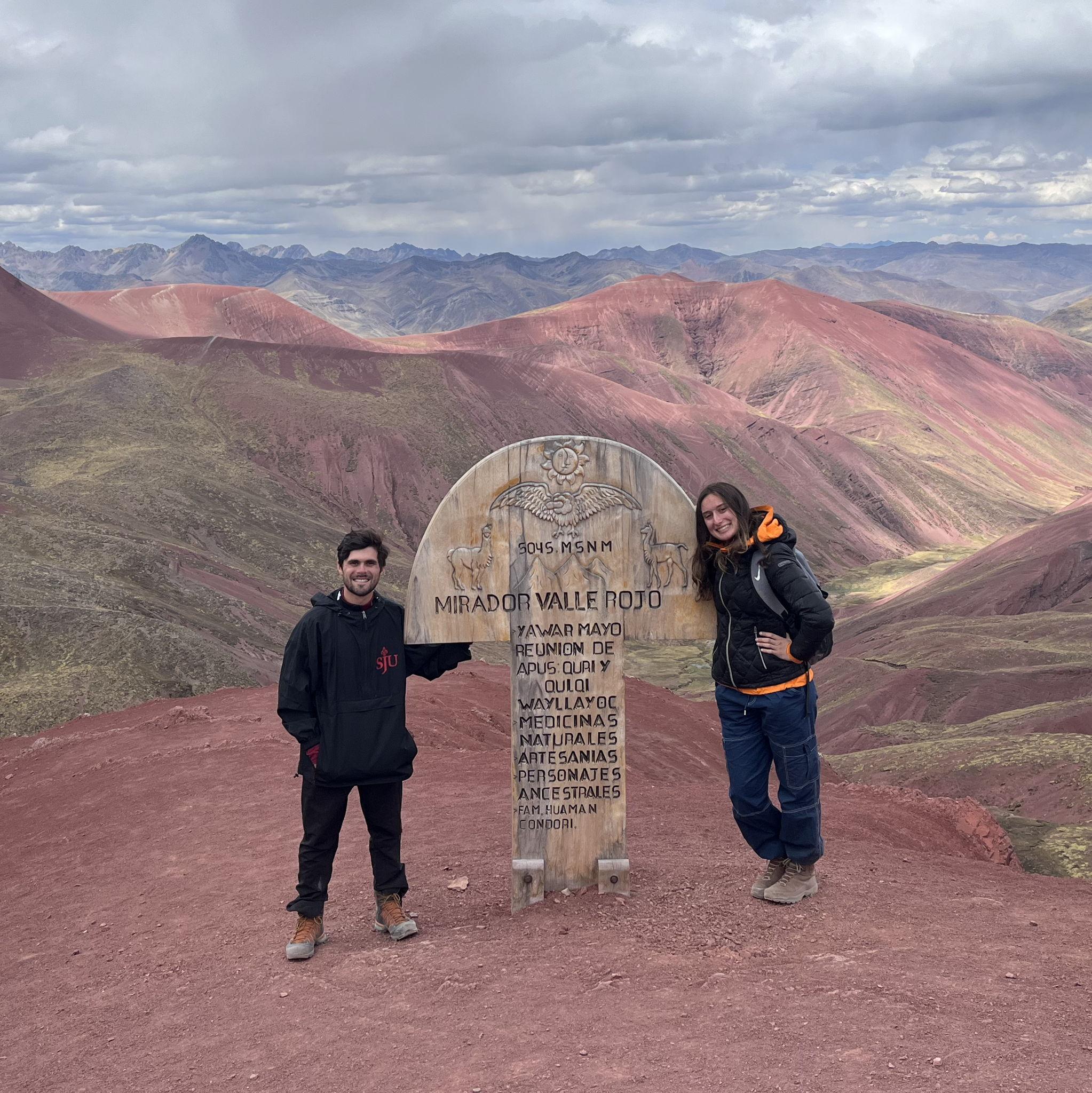 James and Charlotte at the top of the red valley in Peru. This was an adventurous day to say the least, if you know you know ...