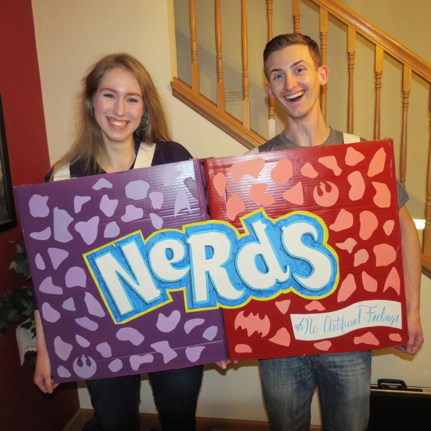 We crafted our own Nerds box costumes for Halloween!