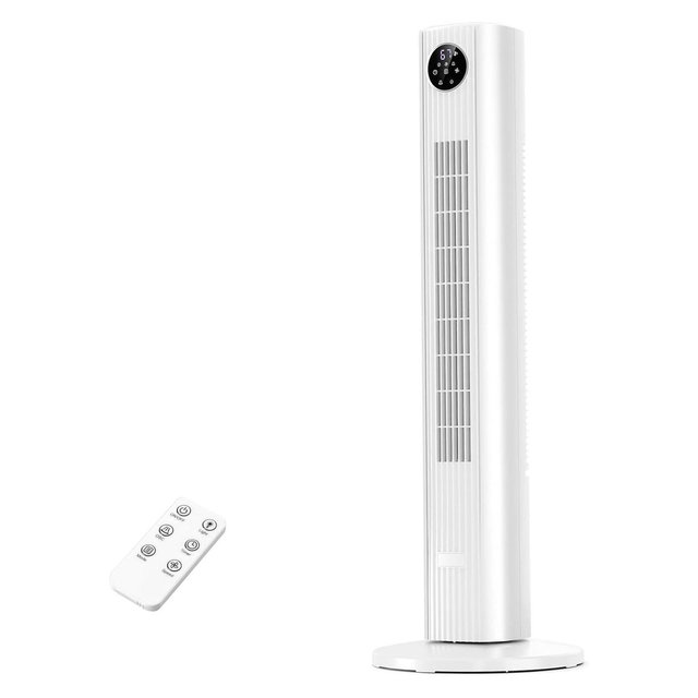 R.W.FLAME 35-inch Bladeless Tower Fan, Portable Quiet Oscillating Fan with Remote, 3 Speeds, 12H Timer, for Bedroom & Office