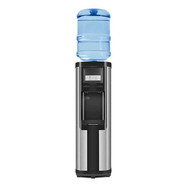 Water Cooler Dispenser, 5 Gallon Top Loading Water Cooler Water Dispenser, 2 Temps (Hot & Cold), Quiet, Black and Stainless Steel, ETL Listed, Child Safety Lock