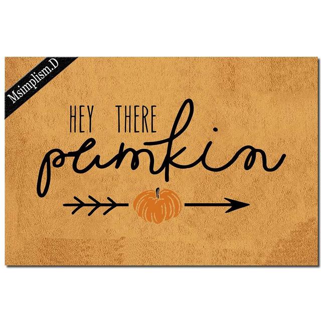 Funny Doormat for Indoor Outdoor - Hey There Pumkin Fall Doormat Halloween Doormat Thanksgiving Doormat Funny Front Doormat Entrance Floor Mat Non Slip Mats Indoor Outdoor Rug 23.6 In(L) by 15.7 In(W)
