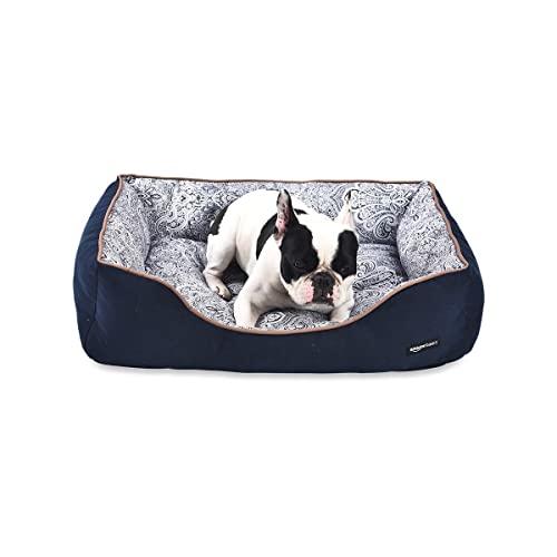 AmazonBasics Cuddler Bolster Pet Bed For Cats or Dogs, Soft and Comforting