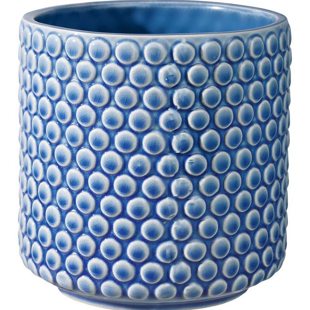 Bloomingville Flower Pot with Polka Dot Design Size M Blue