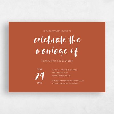 Rust, Orange Wedding Invitation - Lyons Landscape