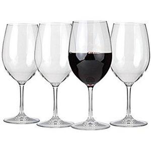 Lily's Home Unbreakable Indoor / Outdoor Cabernet / Merlot Wine Glasses, 100% Tritan Plastic Shatterproof and Reusable. BPA-free. Set of 4.