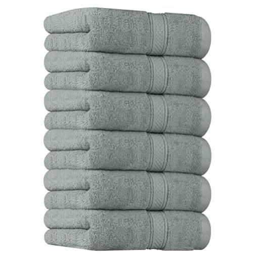 6 Pack Hand Towels (Cool Grey)