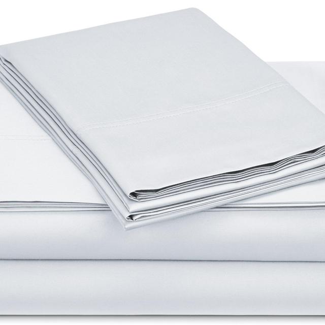 Pinzon 500-Thread-Count Pima Cotton Sateen Sheet Set - Queen, White