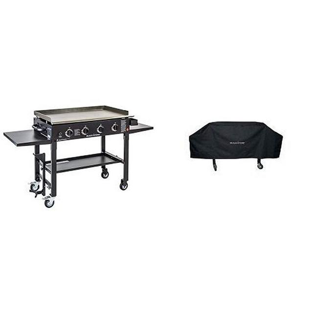 Blackstone 36 inch Outdoor Flat Top Gas Grill Griddle Station - 4-burner - Propane Fueled - Restaurant Grade - Professional Quality - With Cover