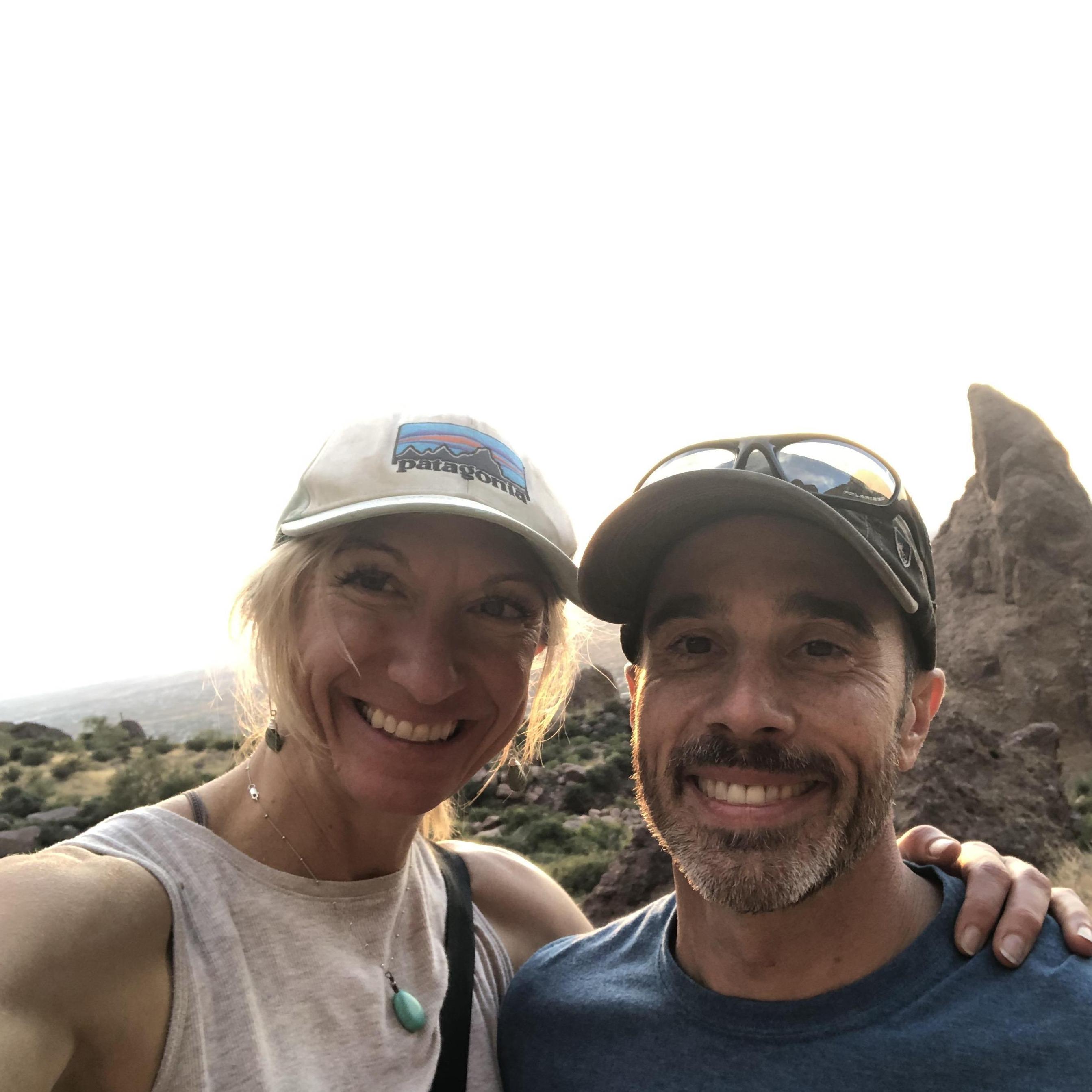 First trip away together, no kids, outside of Scottsdale AZ. We both realized how perfectly matched we were, hiking to the top of Flat Iron Mountain.