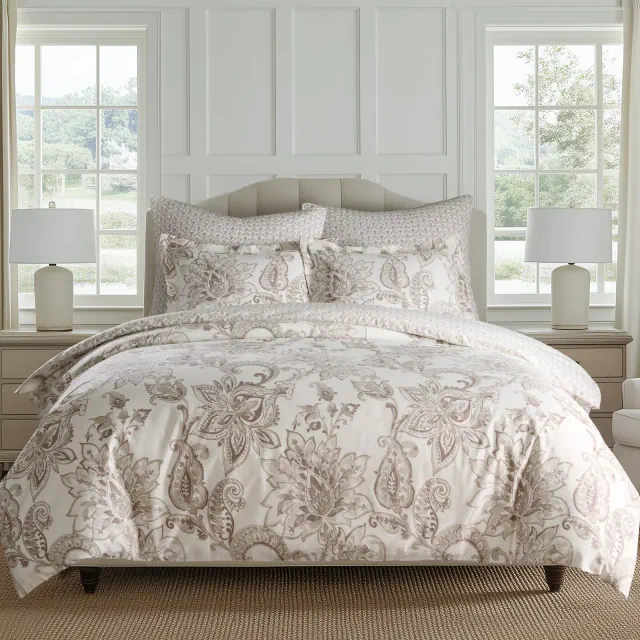 Bennett Taupe Full/Queen Comforter Set - Levtex Home