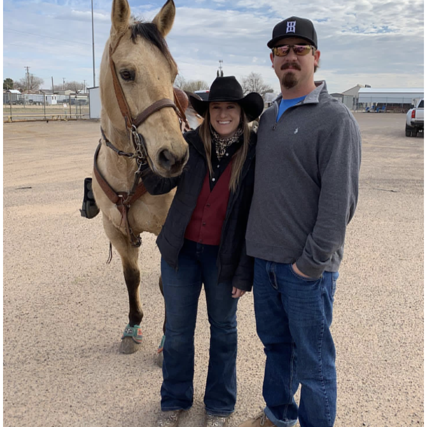 Cooper came down to watch Steph at a college rodeo. One of Steph's favorite pictures.