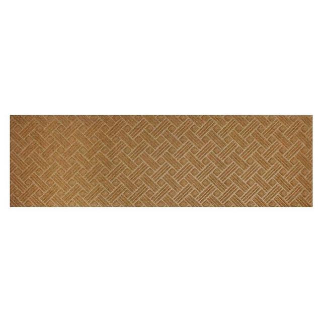 WaterHog Luxe Classic Thatch Doormat, Double Door, Wheat