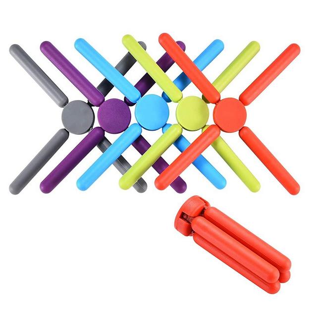Silicone Trivets, KSENDALO 5/Pack Silicone Pot Holder for Kitchen, This Eco Silicone Expandable Trivet Set Save Much Space, Multi-Color