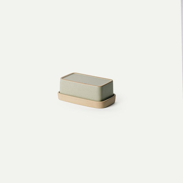 Mora Ceramic Two-in-One Butter Dish with Lid, Covered Butter Crock Container to Leave on Countertop - Large Storage Keeper/Holder for Kitchen, Gifts for Her, Butter Tray For Counter - Thyme